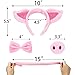 Norme Pig Costume Set Ears Nose Tail and Bow Tie Pink Fancy Dress Kit Accessories for Mardi Gras CarnivalPink - Image 3