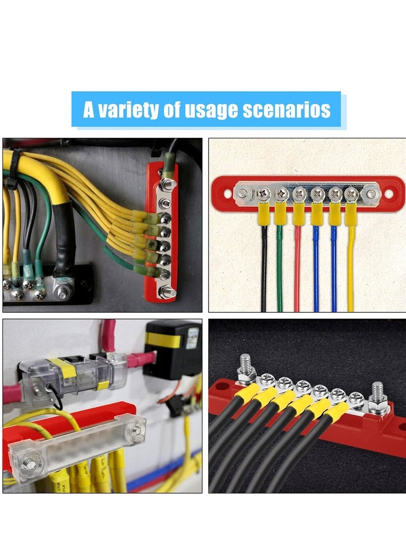 48V 150A Bus Bar Power Distribution Blocks Marine Terminal Studs Blocks Marine Battery Bus Bar 6 Screw Terminal Positive and Negative Battery for Automotive Car Boat - Image 5