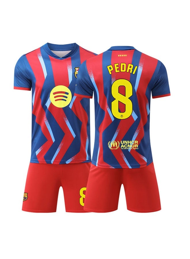 Barcelona 2025-2026 season Barcelona #8 PEDRI football jersey shorts set children's size and adult size gifts for fans and friends - Image 1