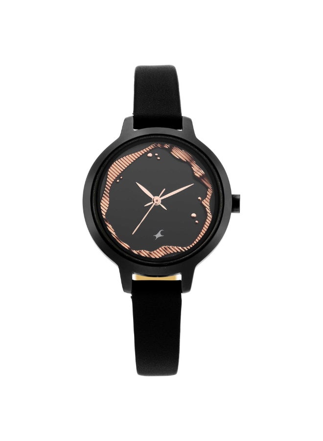 fastrack ساعة فاستراك أنالوج بمينا سوداء للنساء - 6260NL01 - Image 1