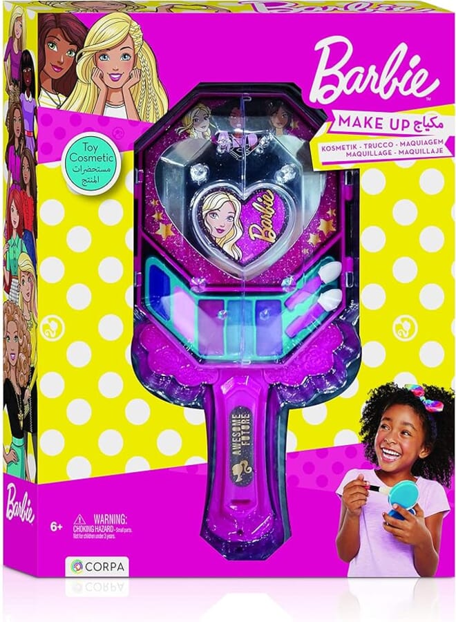Barbie Hand Mirror with Cosmetics in a Box