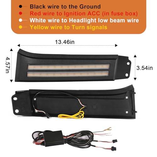 TBHOO LED Daytime Running Lights For 2007-2013 Toyota Tundra 08-13 Sequoia Fog lights DRL Amber Turn Signals LED Headlight Guard Tundra Headlight Assemblies Fog Lights(for Tundra 07-13 DRL) - Image 3