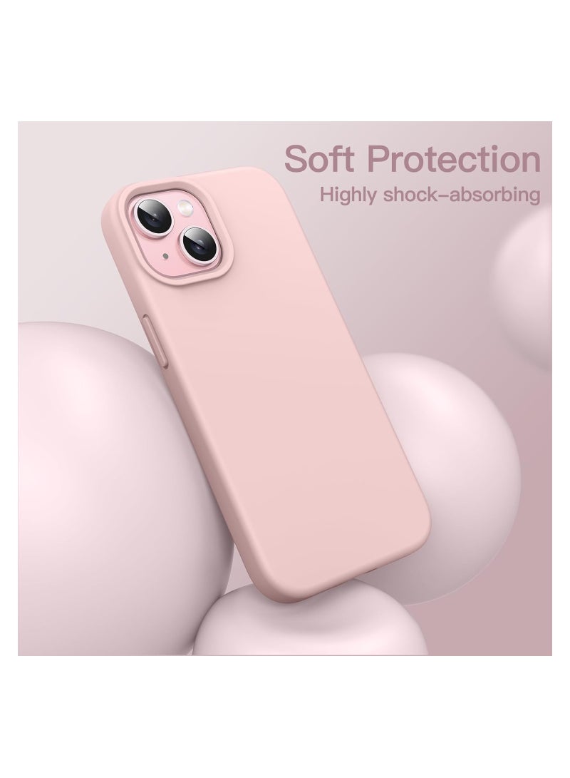 جي تيك حافظة آيفون 15 من السيليكون مقاس 6.1 بوصة، ناعمة الملمس حريري، حافظة هاتف واقية لكامل الجسم، غطاء مقاوم للصدمات، وردي - Image 4