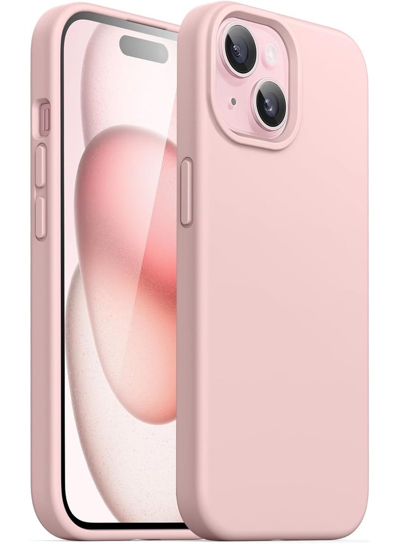 جي تيك حافظة آيفون 15 من السيليكون مقاس 6.1 بوصة، ناعمة الملمس حريري، حافظة هاتف واقية لكامل الجسم، غطاء مقاوم للصدمات، وردي - Image 1