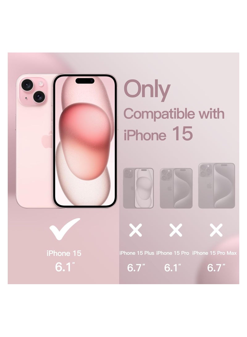 جي تيك حافظة آيفون 15 من السيليكون مقاس 6.1 بوصة، ناعمة الملمس حريري، حافظة هاتف واقية لكامل الجسم، غطاء مقاوم للصدمات، وردي - Image 2