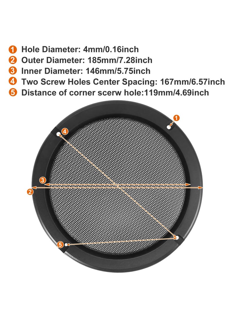 Y&D 6.5 Inch Universal Car Speaker Cover Grille, 4 Pieces Replacement Dust-Proof Grille Auto Assembly Parts (Black)  - Image 5
