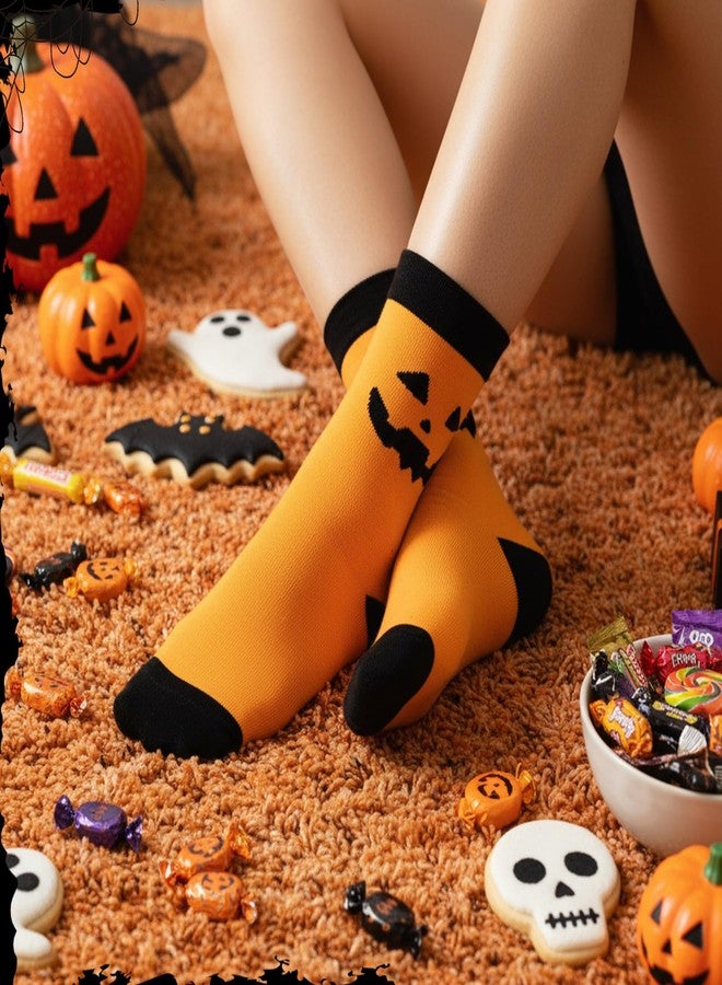 Breathffy 20 Pairs Halloween Pumpkins Socks Novelty Pumpkin Ghost Socks Bulk Funny Crazy Halloween Gifts for Women Men - Image 5