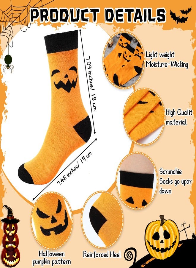 Breathffy 20 Pairs Halloween Pumpkins Socks Novelty Pumpkin Ghost Socks Bulk Funny Crazy Halloween Gifts for Women Men - Image 2