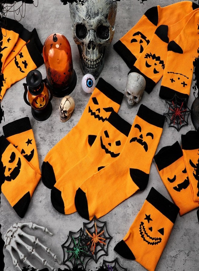 Breathffy 20 Pairs Halloween Pumpkins Socks Novelty Pumpkin Ghost Socks Bulk Funny Crazy Halloween Gifts for Women Men - Image 3