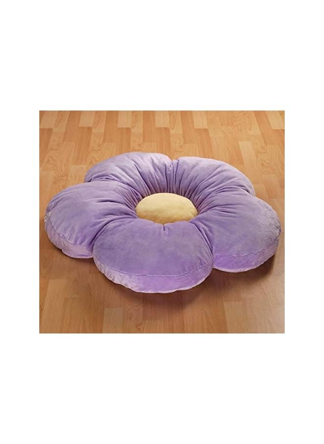 The Bros Butterfly Flower Floor Pillow Seating Cushion, For A Reading Nook, Bed Room, Or Watching Tv. Softer And More Plush Than Area Rug Or Foam Mat,Purple,Medium 20" Diameter  - Image 3