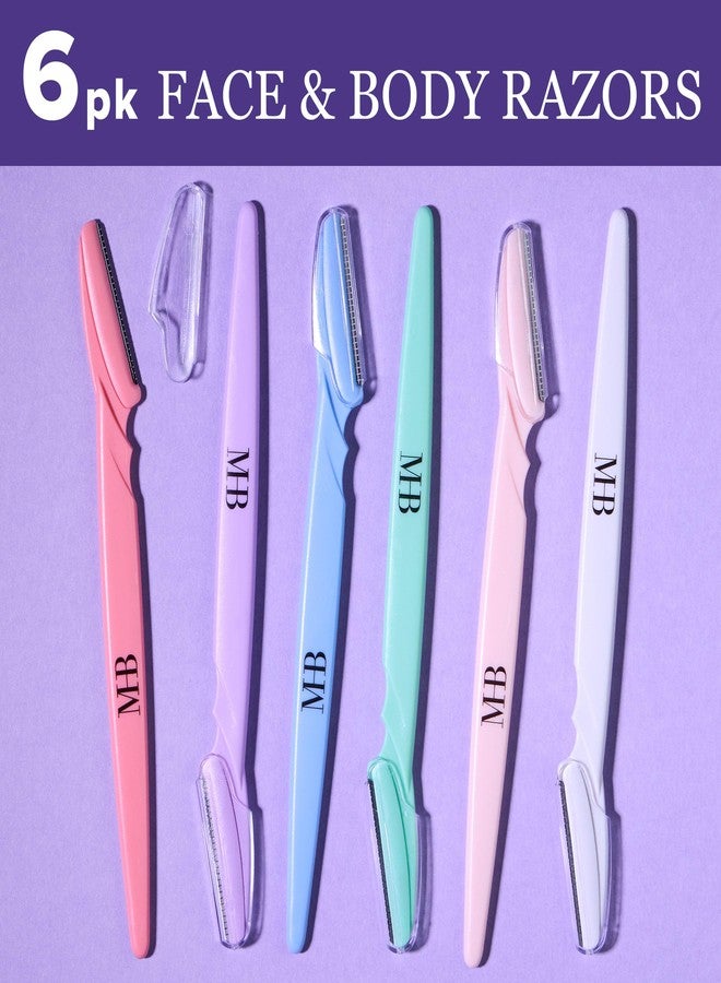 Expressions 6pc Face & Body Razors - 6-Pack Premium Professional Disposable Razors for Smooth, Flawless Skin Dermaplaning Tool, Face & Eyebrow Razor - Image 2
