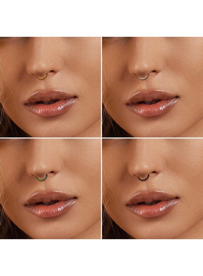 Jstyle 5 Pcs A Set 316L Stainless Steel Septum Piercing Nose Hoop Clicker Ring Hypoallergenic 16G 18G 20G - Image 4