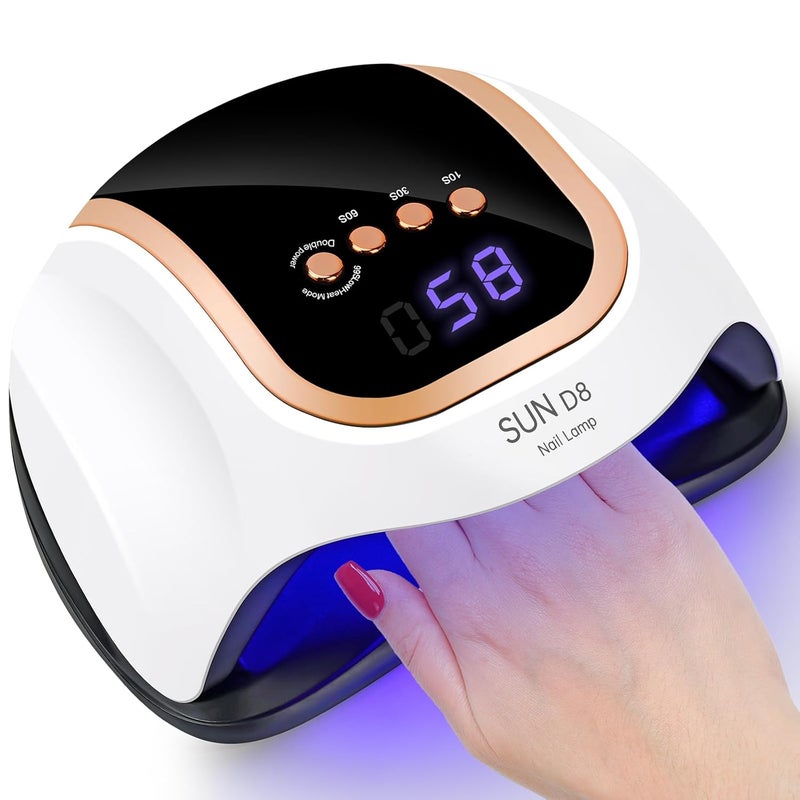 Wisdompark Wisdompark 268W UV LED Nail Lamp with LCD Touch Screen and 4 Timer Settings for Gel Nails (Gold) 