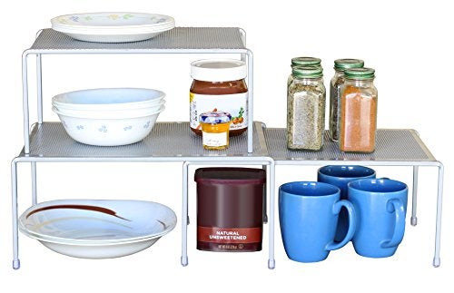 Deco Brothers Expandable Cabinet Shelf Organizer for Kitchen Cabinet and Counter, Grey - Image 3