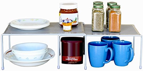 Deco Brothers Expandable Cabinet Shelf Organizer for Kitchen Cabinet and Counter, Grey - Image 2