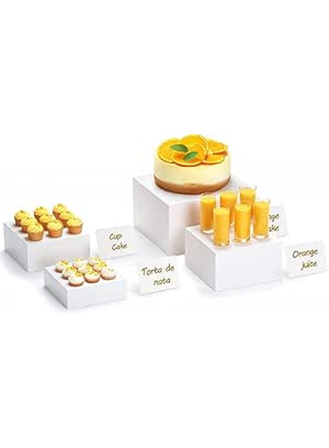 Set Of 4 Acrylic Buffet Risers Display Stands For Catering 5 6 7 8 Inch - Image 1