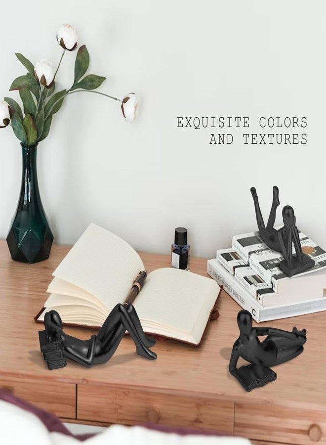 RIRPUAE Black Home Decor Thinker Reading Women Statue for Living Room, Modern Shelf Decor Accent Decorations, Resin Collectible Figurines Display for Office Bedroom Table Desk,Black - Image 4