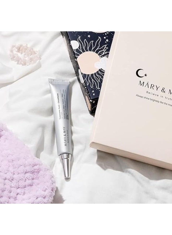 MARY & MAY Mary&May Korean Skincare Tranexamic Acid + Glutathione Eye Cream - Reduces Dark Circles around the eye, Powerful Antioxidant, improve Uneven Skin Tone with Vitamin C, Morning/Night use - Image 2