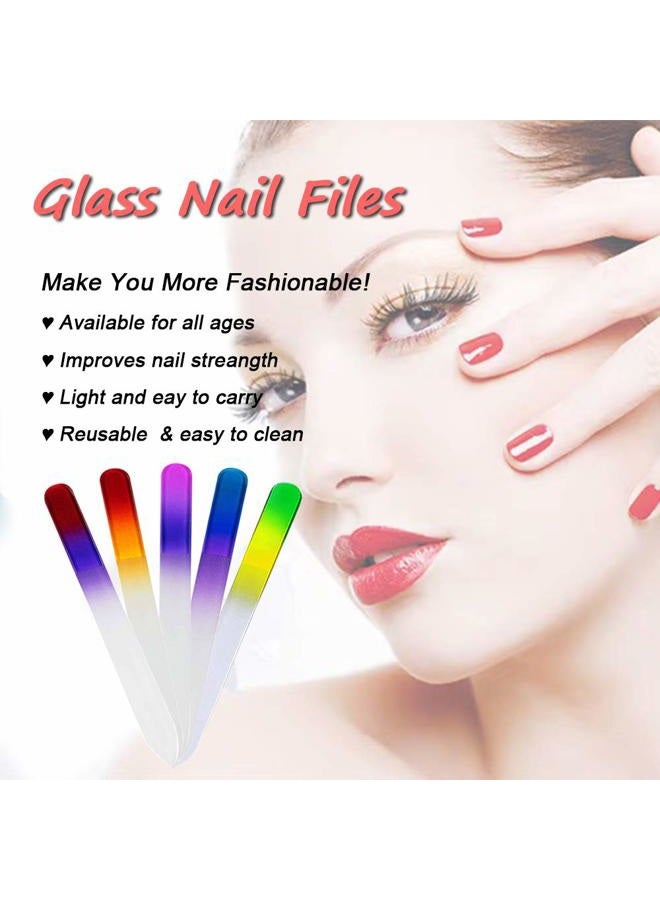 LUOTIVON 20 Pcs Glass Nail File Bulk with Plastic Sleeve, Crystal Fingernail Files Set, Double Sided Finger Nail Files, Professional Manicure Nail Care, Christmas Gifts for Women Girls - Image 4