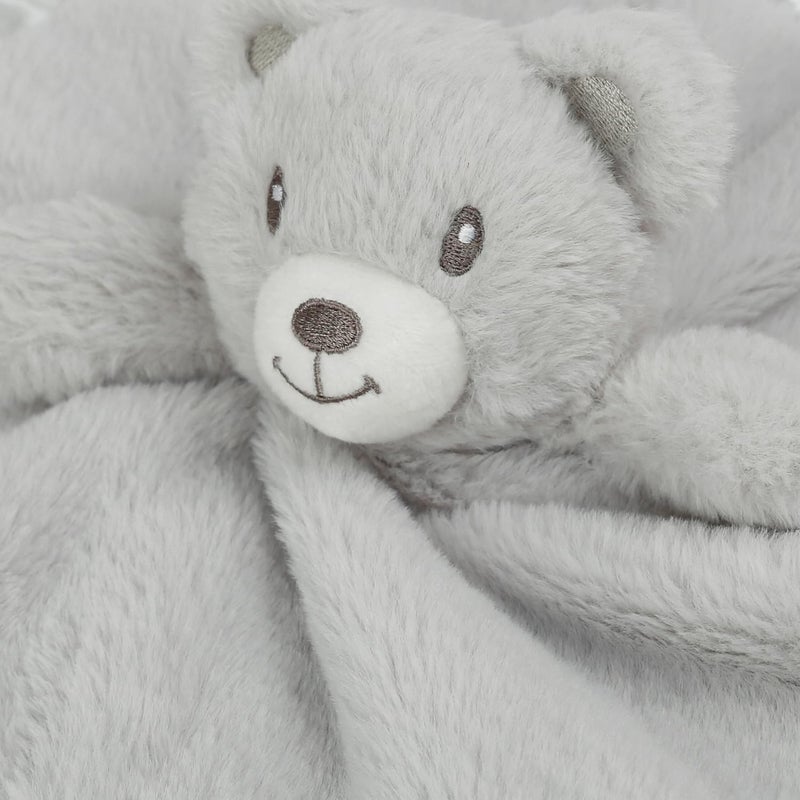 BEILIMU Bear Security Blanket Soft Minky Baby Lovey Animal Plush Blanket Unisex Lovie Gift for Toddler, Boys and Girls, 16 Inch (Grey) - Image 2