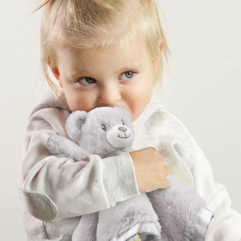BEILIMU Bear Security Blanket Soft Minky Baby Lovey Animal Plush Blanket Unisex Lovie Gift for Toddler, Boys and Girls, 16 Inch (Grey) - Image 5
