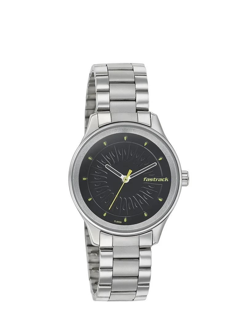 fastrack Fastrack Quartz Analog Black Dial Stainless Steel Strap Watch for Girls