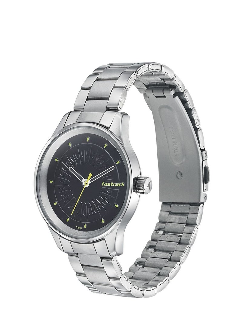 fastrack Fastrack Quartz Analog Black Dial Stainless Steel Strap Watch for Girls  - Image 2