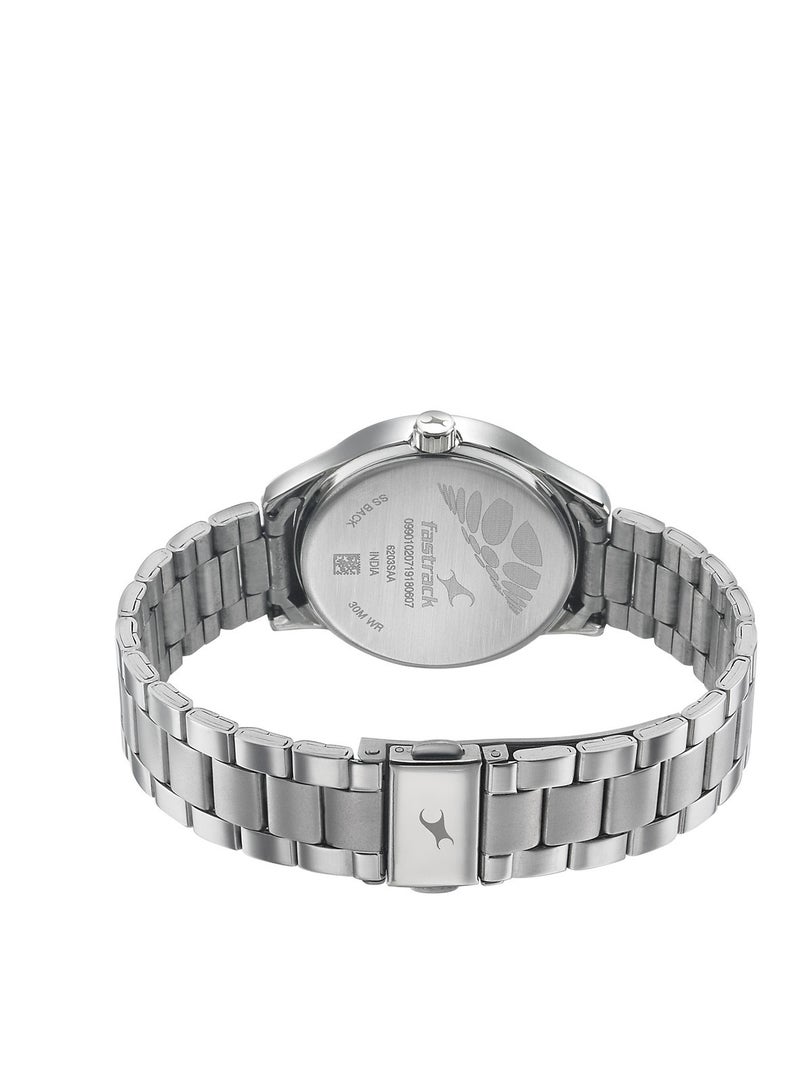 fastrack Fastrack Quartz Analog Black Dial Stainless Steel Strap Watch for Girls  - Image 4