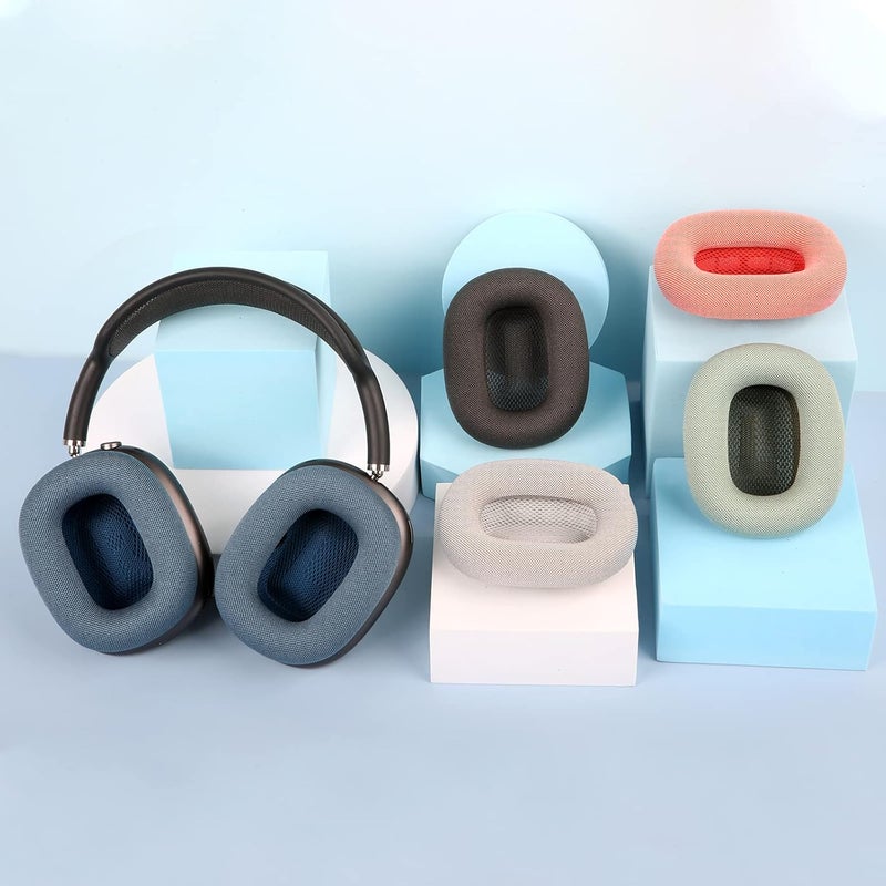 EARROCK Ear Cushion Cover Compatible with Apple AirPods Max Headphones Replacement Fabric Ear Pad Covers with Memory Foam and Magnet Sky Blue Dark Blue - Image 5