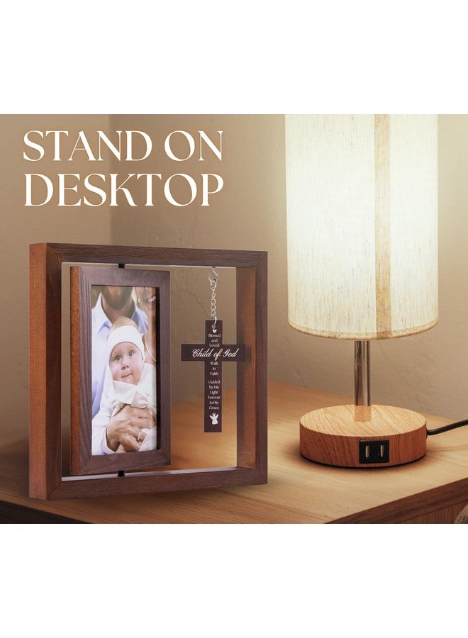 InnoBeta Baptism Gifts for Girls, Baby Baptismal Gifts, Dedication Gifts, Christening Gifts for Girls - Wood Baptism Picture Frame for Catholic, lds, Christian Baptism - 4"x 6" Photo, Wall & Tabletop - Image 2