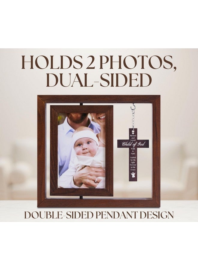 InnoBeta Baptism Gifts for Girls, Baby Baptismal Gifts, Dedication Gifts, Christening Gifts for Girls - Wood Baptism Picture Frame for Catholic, lds, Christian Baptism - 4"x 6" Photo, Wall & Tabletop - Image 5
