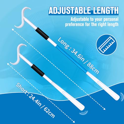 Milifox 35" Long Shoe Horn for Seniors, Dressing Stick, Long Handle Shoe Horn, Extended Dressing Aid for Socks, Shirts, Pants, Shoes Helper Stick for Senior, Elderly, Disabled (Blue) - Image 2