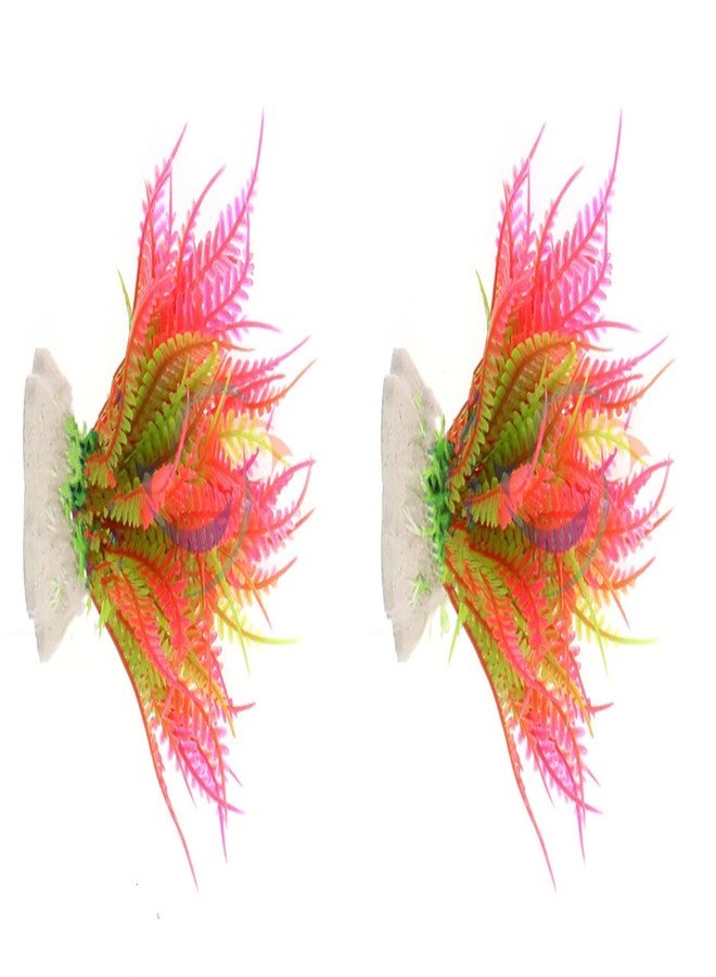 IFZKuZmLy ATUIYG 4.33 inches Aquarium Plastic Plants Fish Tank Costume (Pink)-2PCS - Image 4