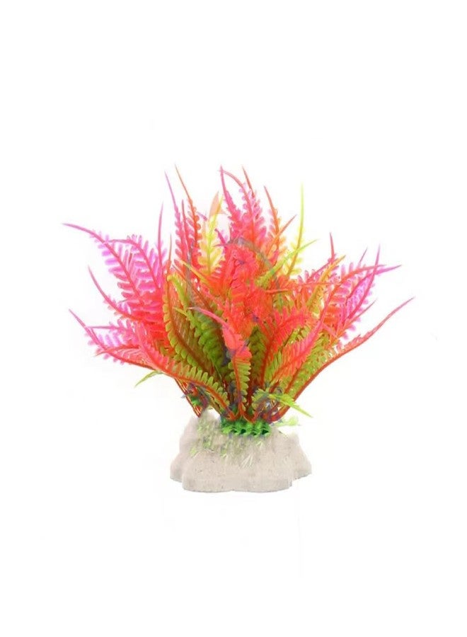 IFZKuZmLy ATUIYG 4.33 inches Aquarium Plastic Plants Fish Tank Costume (Pink)-2PCS - Image 5