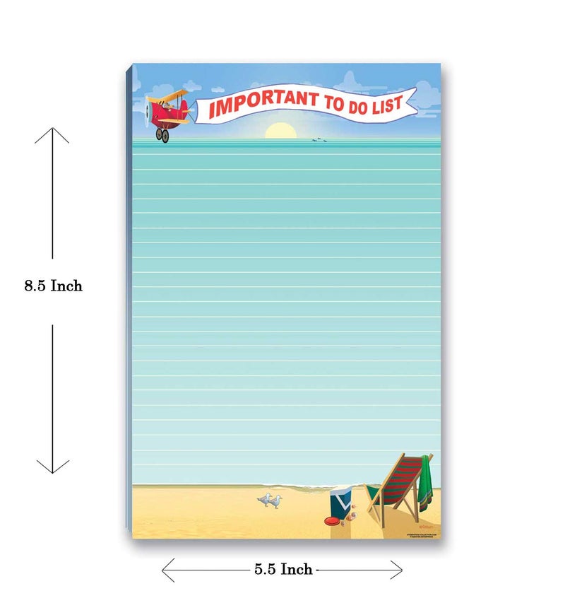 Stonehouse Collection Beach Notepads with Magnet - Magnetic Beach Notepads for Fridge - To Do List, Grocery List (Beach View) - Image 2