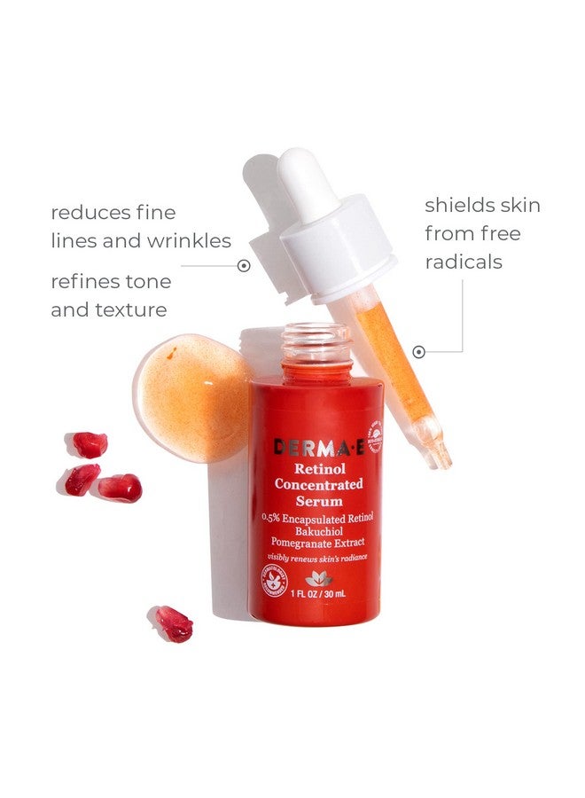 derma-e Derma E Retinol Concentrated Serum Antiaging Serum With Retinol Pomegranate Extract And Bakuchiol Face Serum With Timerelease Retinol For Fine Lines And Wrinkles 1 Fl Oz - Image 3