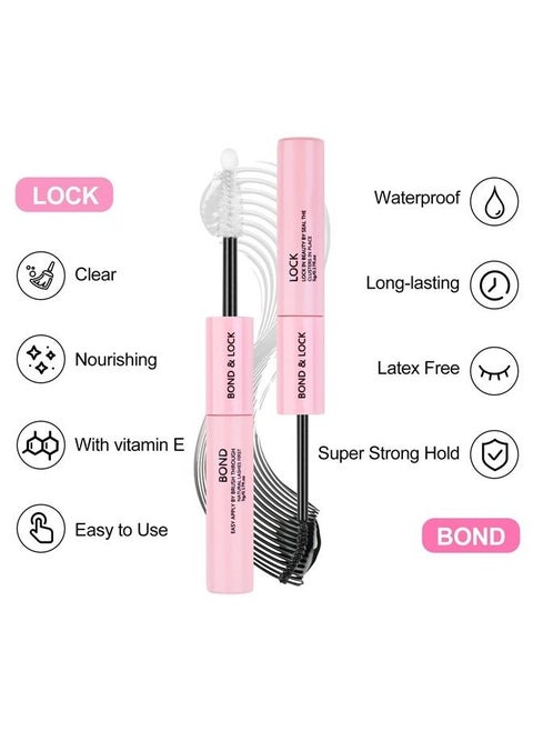 Lash Bond and Seal, Cluster Eyelash Glue, Individual Cluster DIY Eyelash Extensions, Super Strong Hold Cluster Lash Adhesive, Waterproof, Latex Free, Mascara Wand Glue (Lash Bond and Seal)