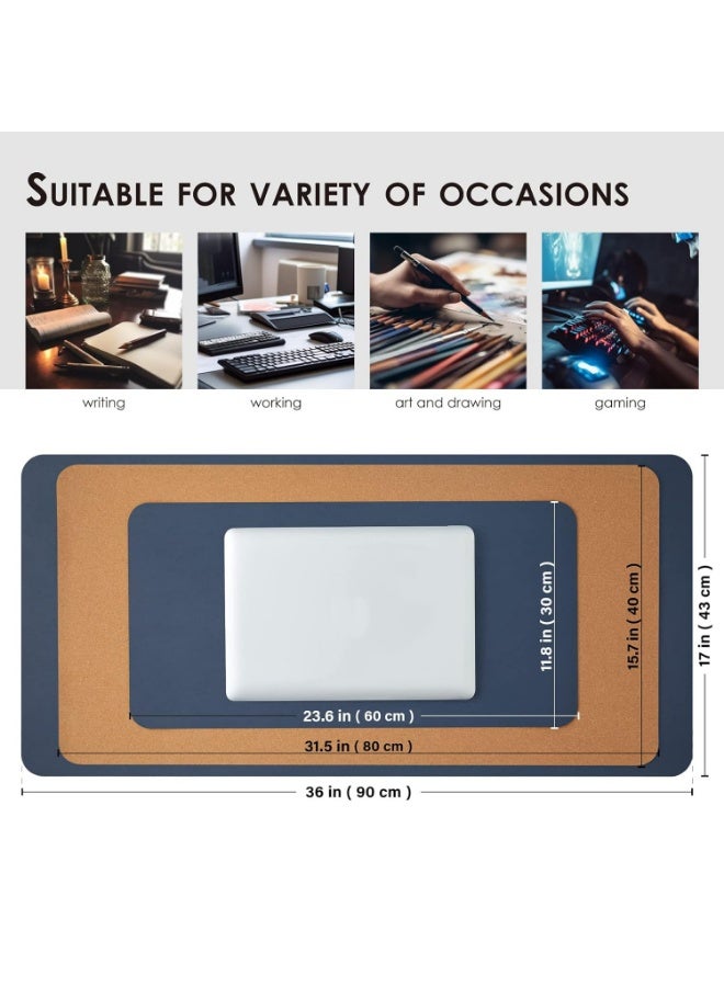 WinCheer Large Desk Pad, Non-Slip PU Leather Desk Mouse Pad Waterproof Desk Pad Protector, Dual-Side Use Desk Writing Mat for Office Home, 80cm x 40cm - Image 5