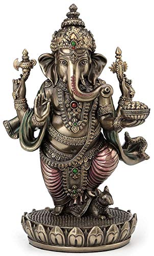 JFSM INC Standing Ganesh Ganesha Hindu Elephant God of Success Statue 7 12inch