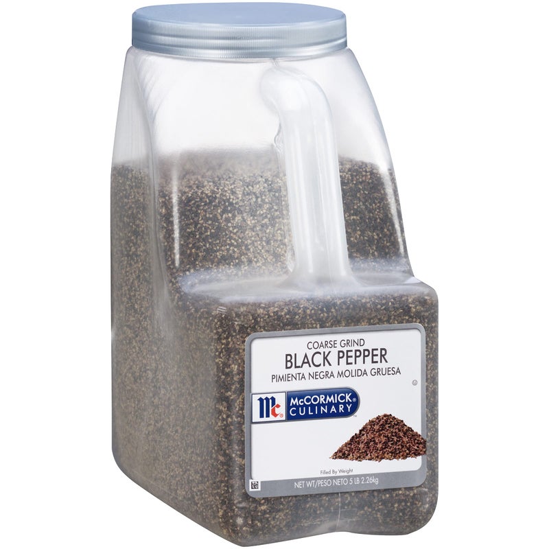 McCormick Culinary Coarse Grind Black Pepper, 5 lb - Five Pound Container of Coarse Ground Black Pepper with Woody Flavor, Best on Steaks, Salad Dressings and Rubs - Image 1