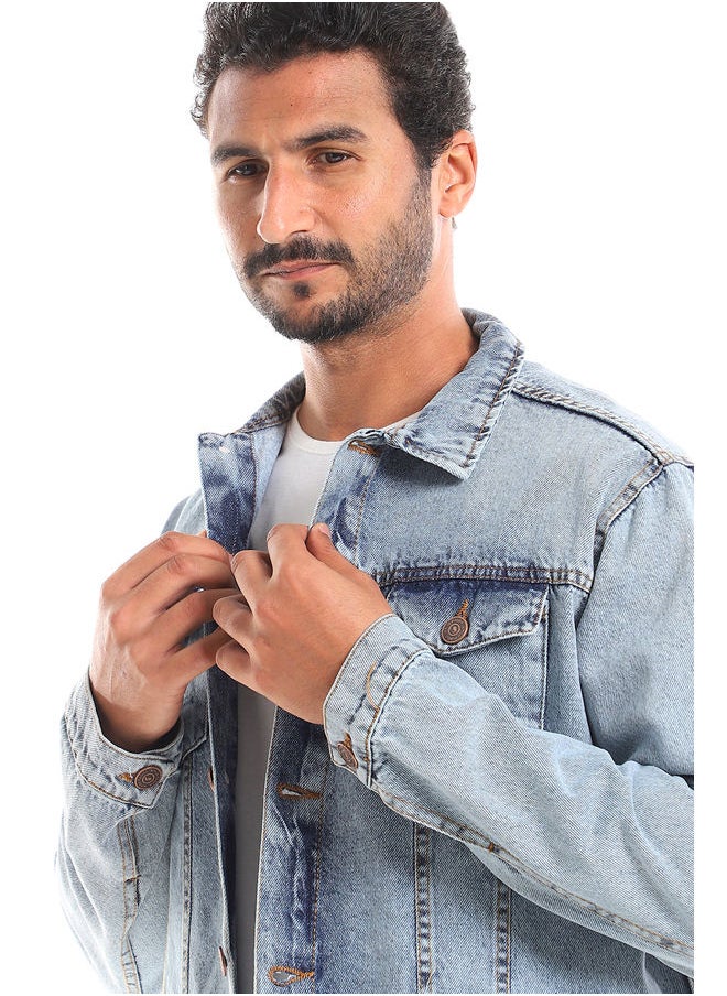 WHITE RABBIT - Sun Bleached Buttons Fastening Regular Jeans Jacket - Image 1