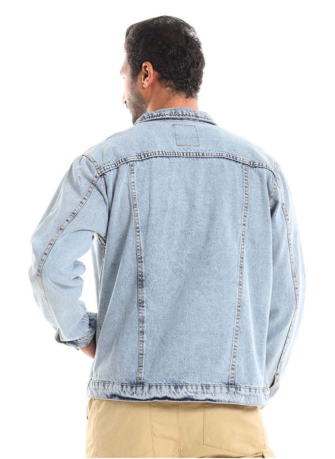WHITE RABBIT - Sun Bleached Buttons Fastening Regular Jeans Jacket - Image 1