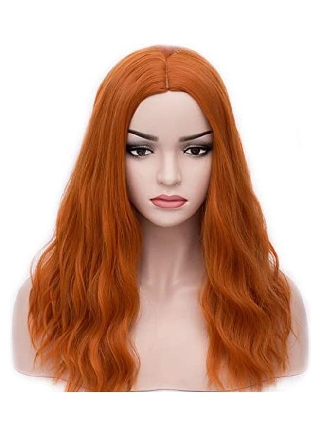 بيرون شعر مستعار مموج بطول يصل إلى الكتف برتقالي 9بوصة