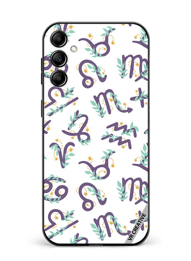 VR CREATIVE Protective Case Cover For Samsung Galaxy A14 5G/A14 Cute Vector Pattern With Zodiac Sign Design Multicolour - Image 1