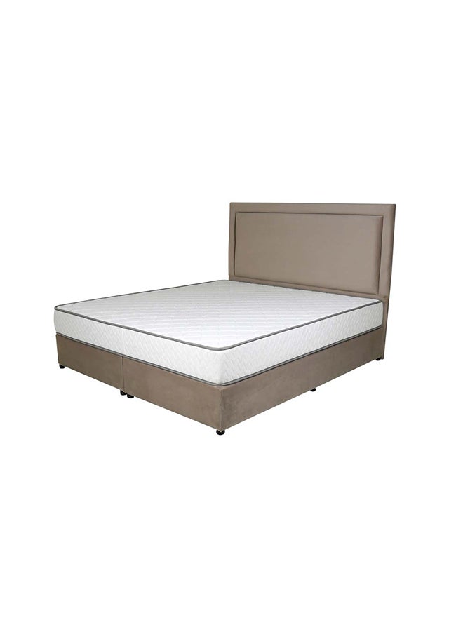 Bed and Mattress Zone Velvetine Upholstered Bed 203 X 160 Queen Size Muted Beige Color, Mattress Size-200x160cm (Mattress sold separately)  - Image 2