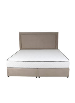 Bed and Mattress Zone Velvetine Upholstered Bed 200 X 160 Queen Size Muted Pink Color  - Image 1