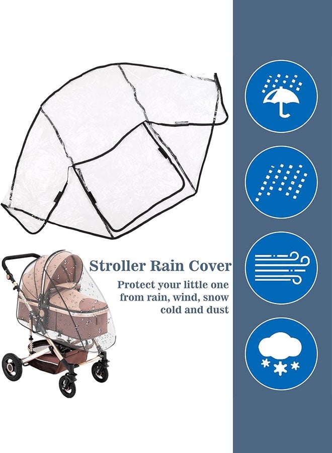 سوبر زي يوث عربة غطاء للمطر ، شفافة الطقس درع للطفل عربات ، العالمي للماء غطاء للمطر ، السفر جاهزة غطاء للمطر يحمي من الرياح الثلوج والغبار والحشرات - Image 5