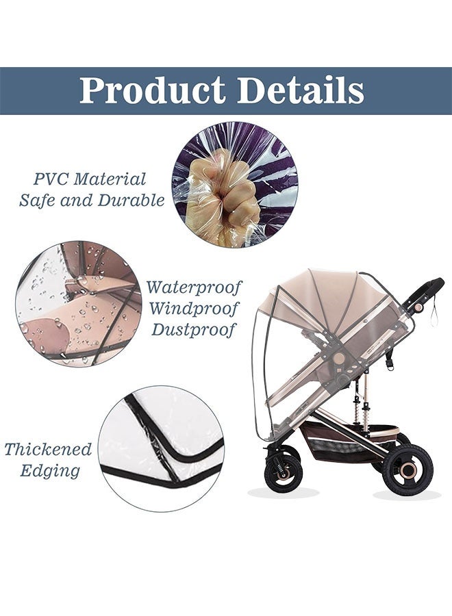 سوبر زي يوث عربة غطاء للمطر ، شفافة الطقس درع للطفل عربات ، العالمي للماء غطاء للمطر ، السفر جاهزة غطاء للمطر يحمي من الرياح الثلوج والغبار والحشرات - Image 3