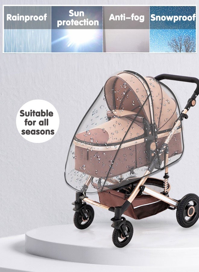 سوبر زي يوث عربة غطاء للمطر ، شفافة الطقس درع للطفل عربات ، العالمي للماء غطاء للمطر ، السفر جاهزة غطاء للمطر يحمي من الرياح الثلوج والغبار والحشرات - Image 2