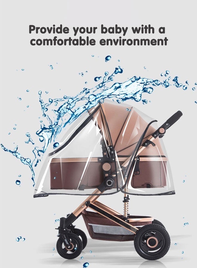 سوبر زي يوث عربة غطاء للمطر ، شفافة الطقس درع للطفل عربات ، العالمي للماء غطاء للمطر ، السفر جاهزة غطاء للمطر يحمي من الرياح الثلوج والغبار والحشرات - Image 4